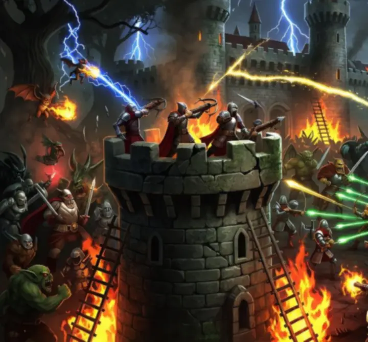 Epikus Kingdom Rush kampány csata rengeteg ellenséggel, hősökkel és tornyokkal a frontvonalon